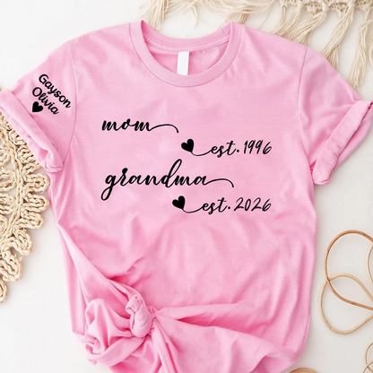 Custom Mom Grandma, Gift For Grandma Mom, Mothers Day Gift T-shirt