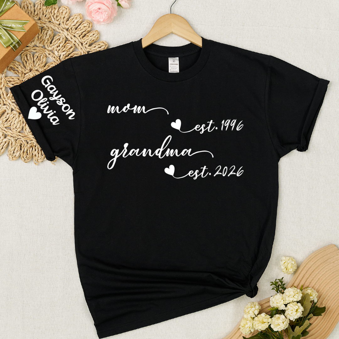 Custom Mom Grandma, Gift For Grandma Mom, Mothers Day Gift T-shirt