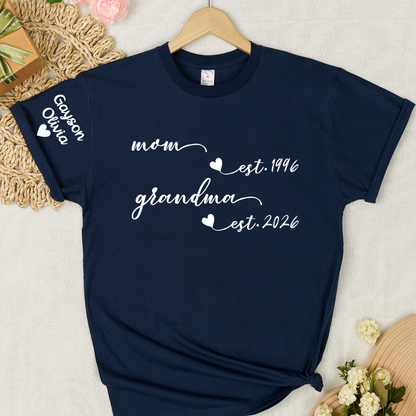 Custom Mom Grandma, Gift For Grandma Mom, Mothers Day Gift T-shirt