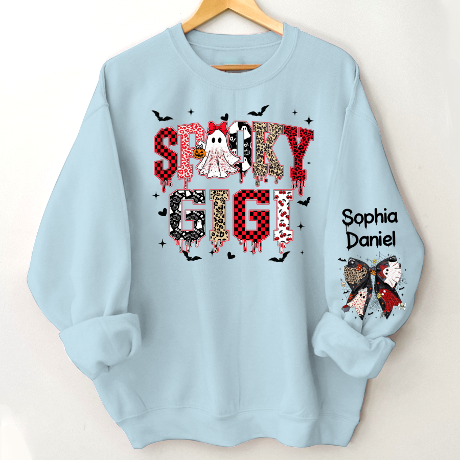 Custom Spooky Gigi And Grandkids Halloween Gift Sweatshirt