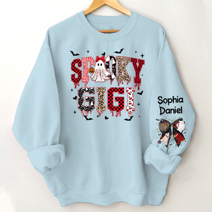 Custom Spooky Gigi And Grandkids Halloween Gift Sweatshirt