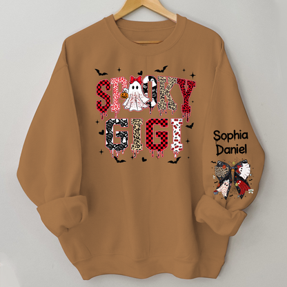 Custom Spooky Gigi And Grandkids Halloween Gift Sweatshirt