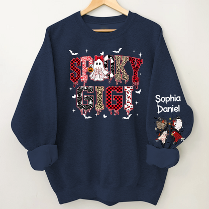 Custom Spooky Gigi And Grandkids Halloween Gift Sweatshirt