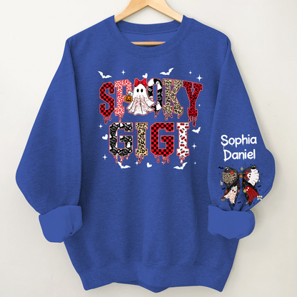 Custom Spooky Gigi And Grandkids Halloween Gift Sweatshirt