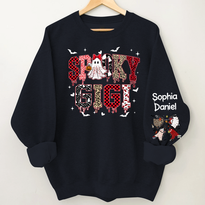 Custom Spooky Gigi And Grandkids Halloween Gift Sweatshirt