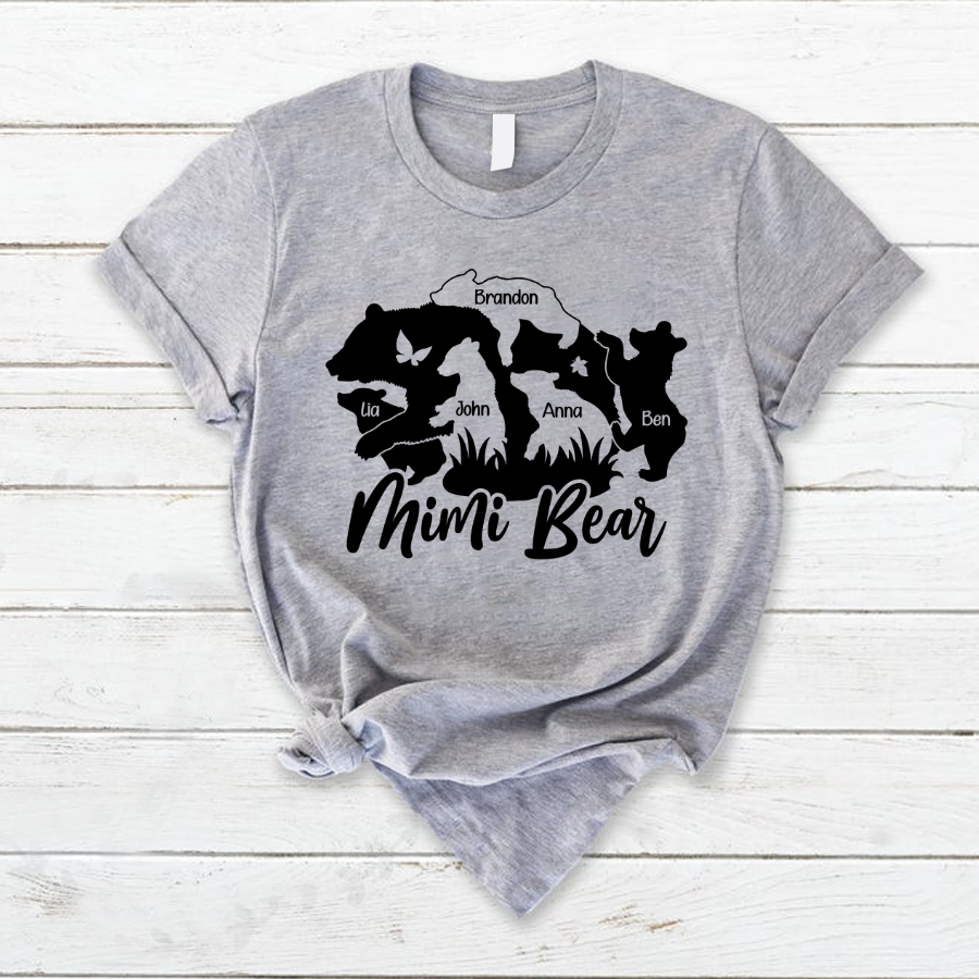 Custom Mimi Bear And Grandkids, Gift For Grandma TH T-Shirt
