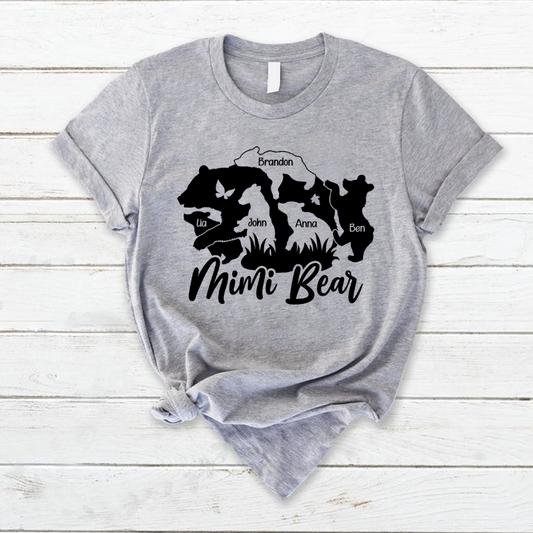 Custom Mimi Bear And Grandkids, Gift For Grandma TH T-Shirt