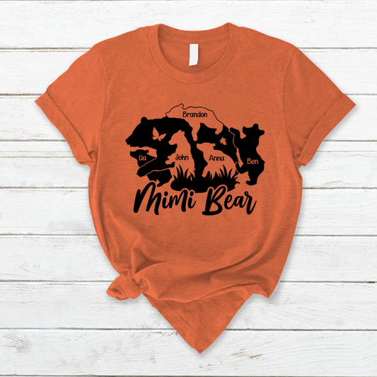 Custom Mimi Bear And Grandkids, Gift For Grandma TH T-Shirt