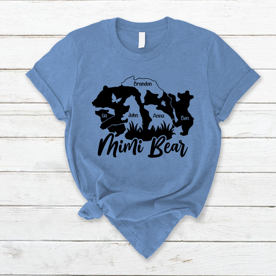 Custom Mimi Bear And Grandkids, Gift For Grandma TH T-Shirt