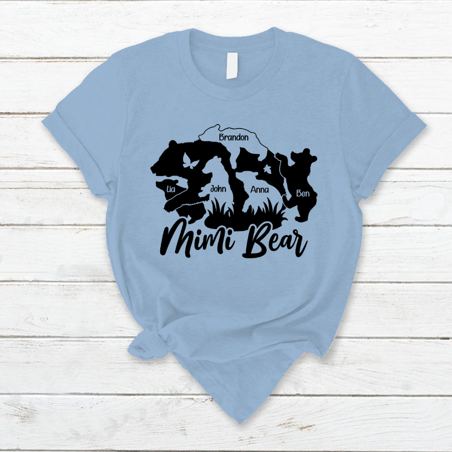 Custom Mimi Bear And Grandkids, Gift For Grandma TH T-Shirt