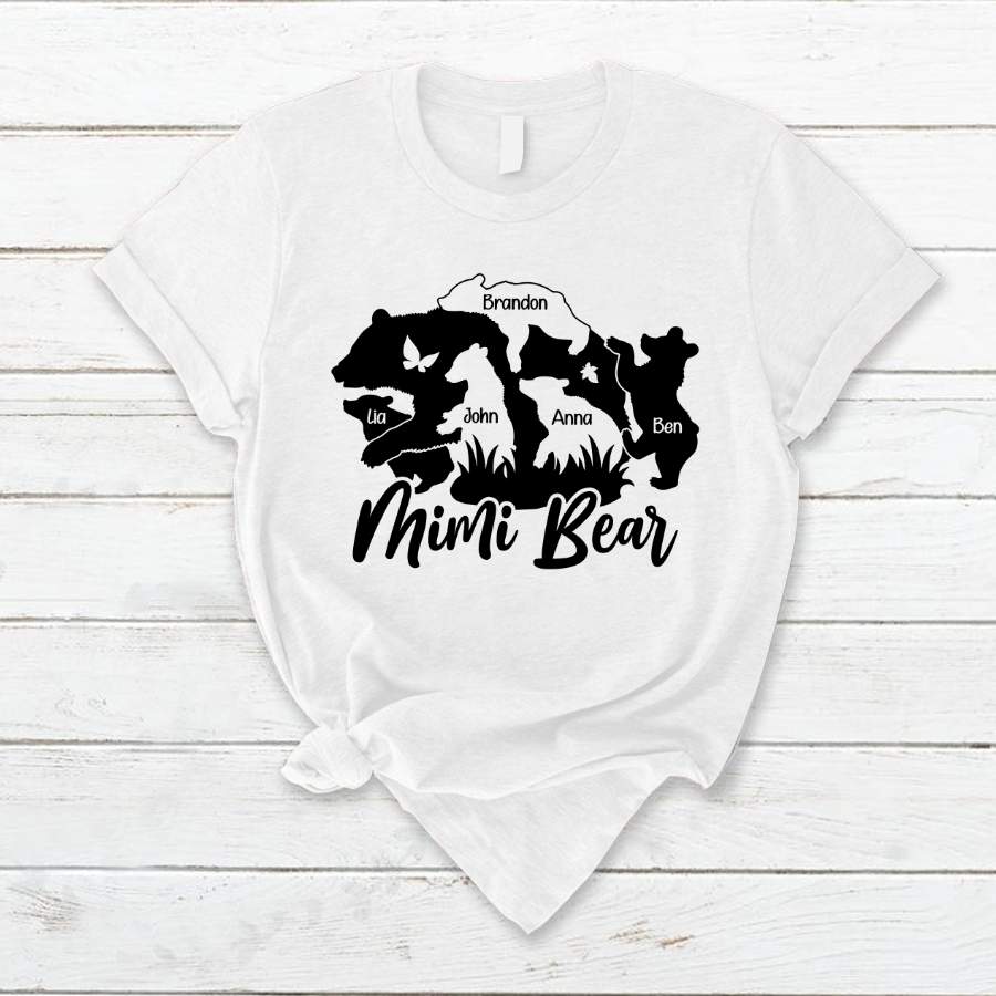 Custom Mimi Bear And Grandkids, Gift For Grandma TH T-Shirt