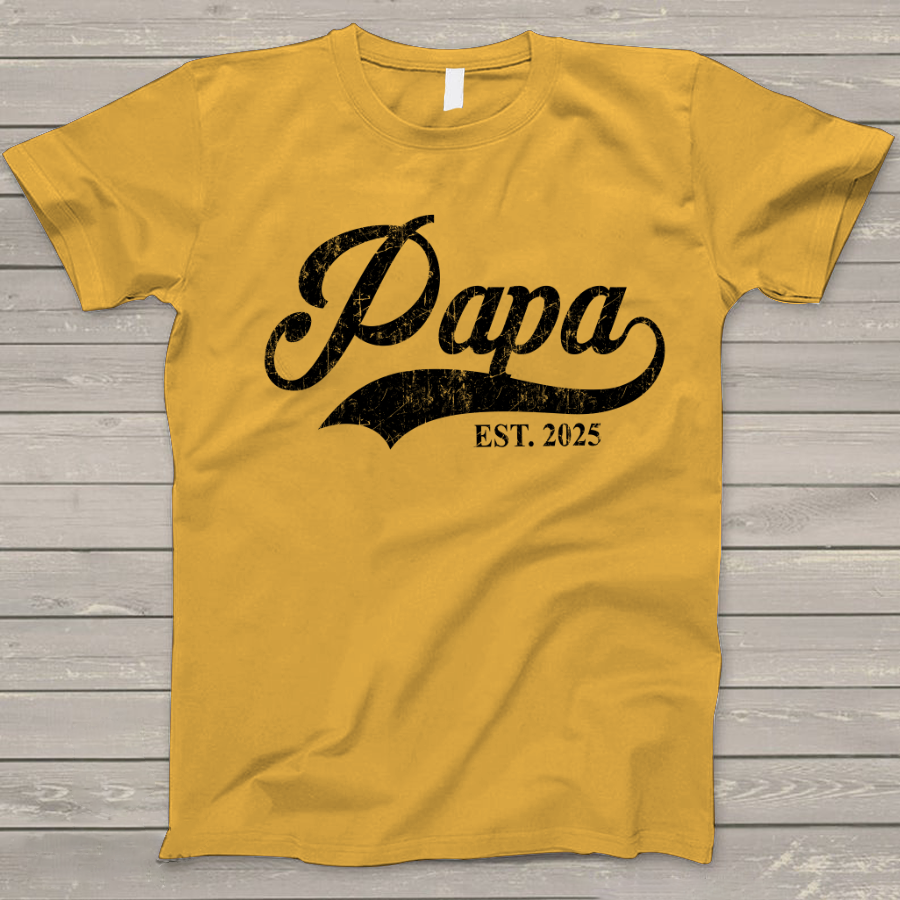 Custom Papa Est 2025 Father's Day Gift Shirt