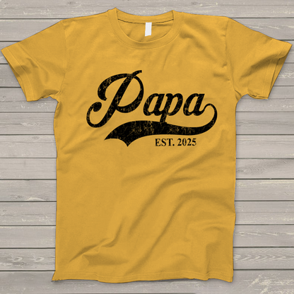 Custom Papa Est 2025 Father's Day Gift Shirt