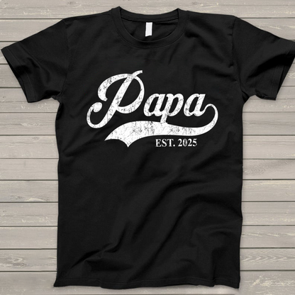 Custom Papa Est 2025 Father's Day Gift Shirt