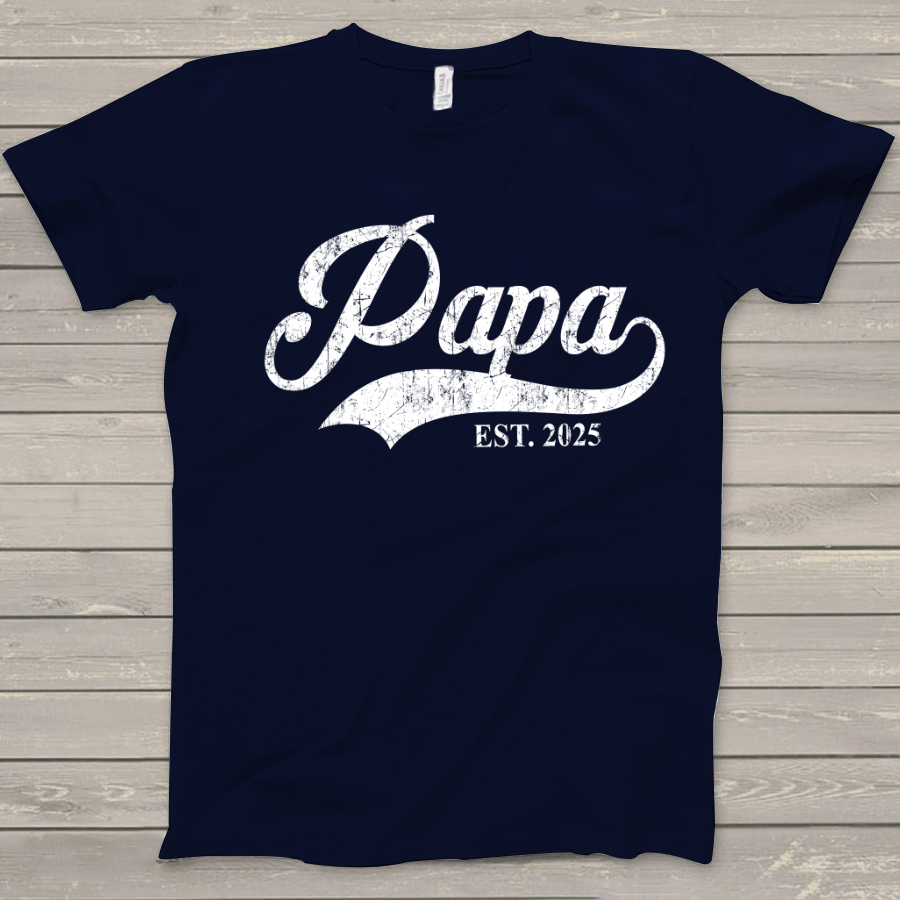 Custom Papa Est 2025 Father's Day Gift Shirt