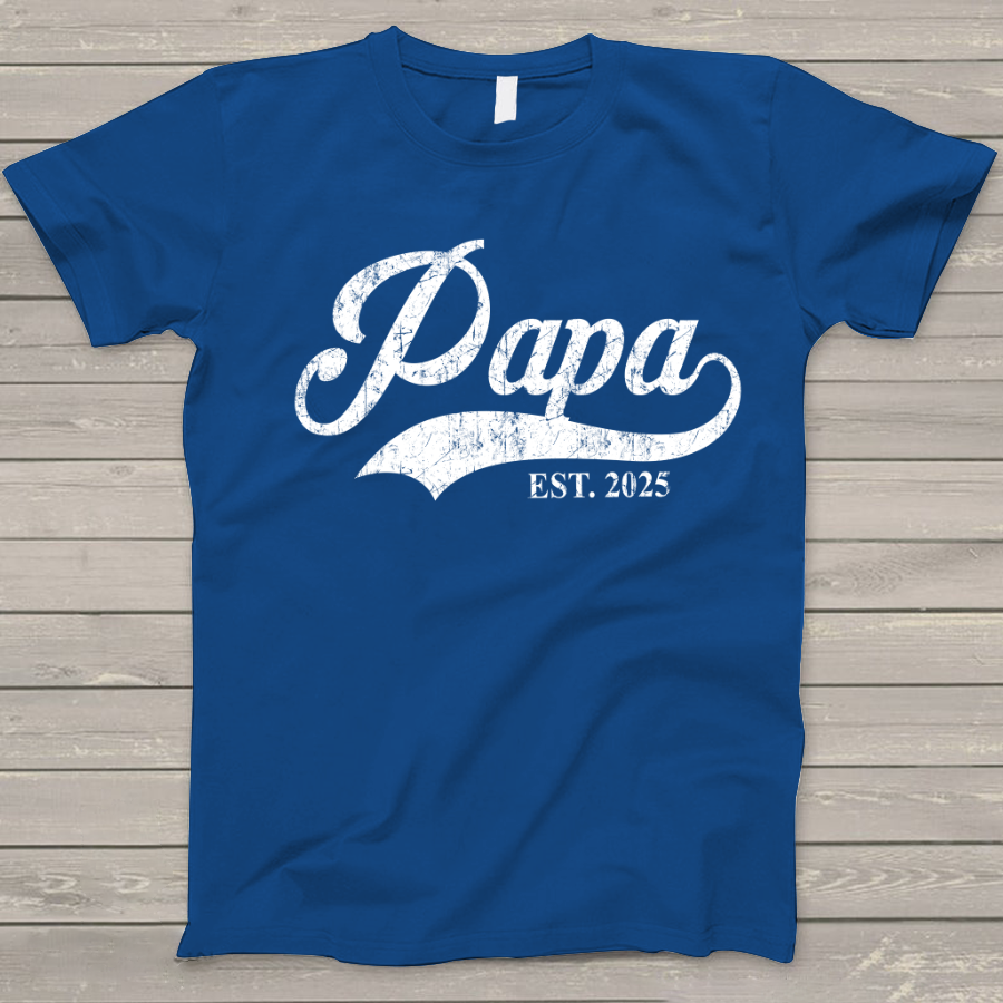 Custom Papa Est 2025 Father's Day Gift Shirt