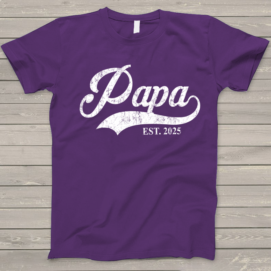 Custom Papa Est 2025 Father's Day Gift Shirt