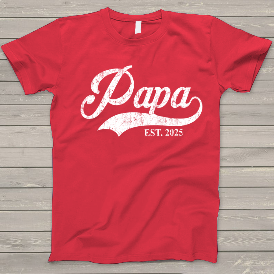 Custom Papa Est 2025 Father's Day Gift Shirt