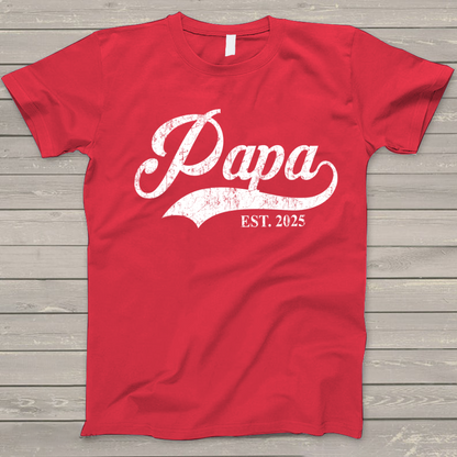 Custom Papa Est 2025 Father's Day Gift Shirt