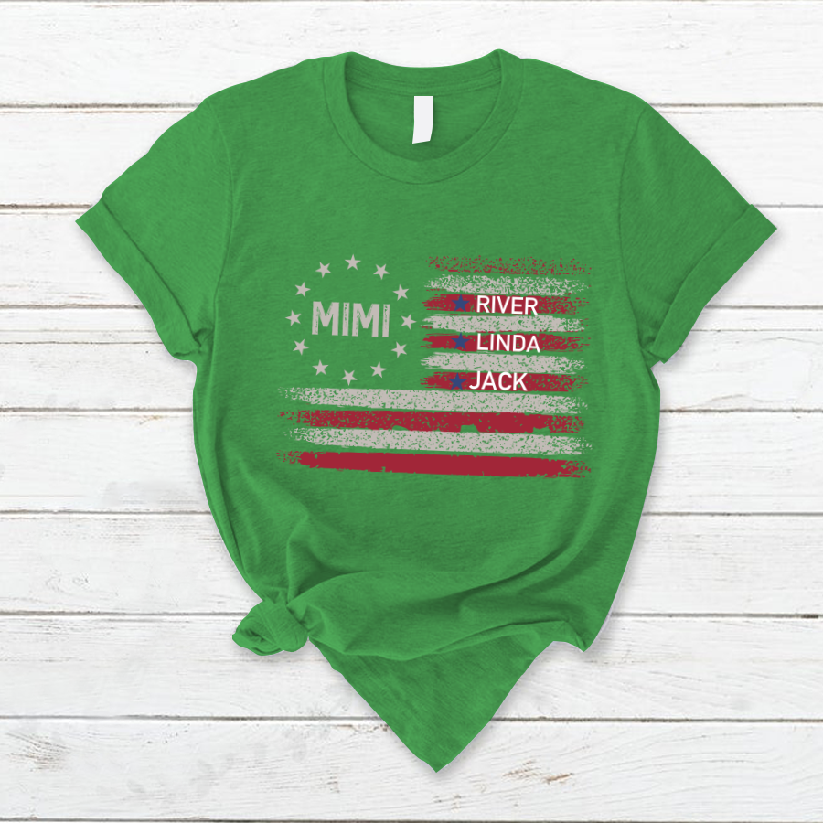 Customized Mimi Grandkids Flag , Best Mother's Day Gift T-Shirt