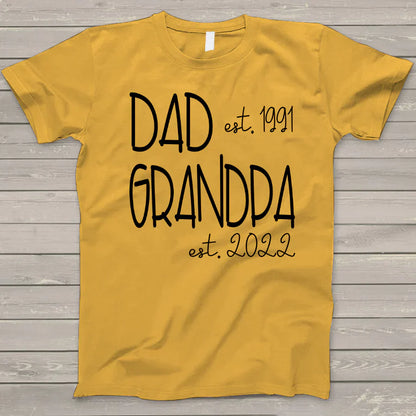 Personalized Dad Grandpa Est T-Shirt, Father's Day Shirt, Best Dad Grandpa T-Shirt For Father's Day