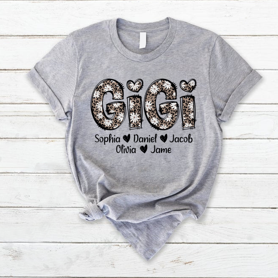 Daisy Leopard Gigi Custom Gigi and Kids Mothers Day Gift Shirt