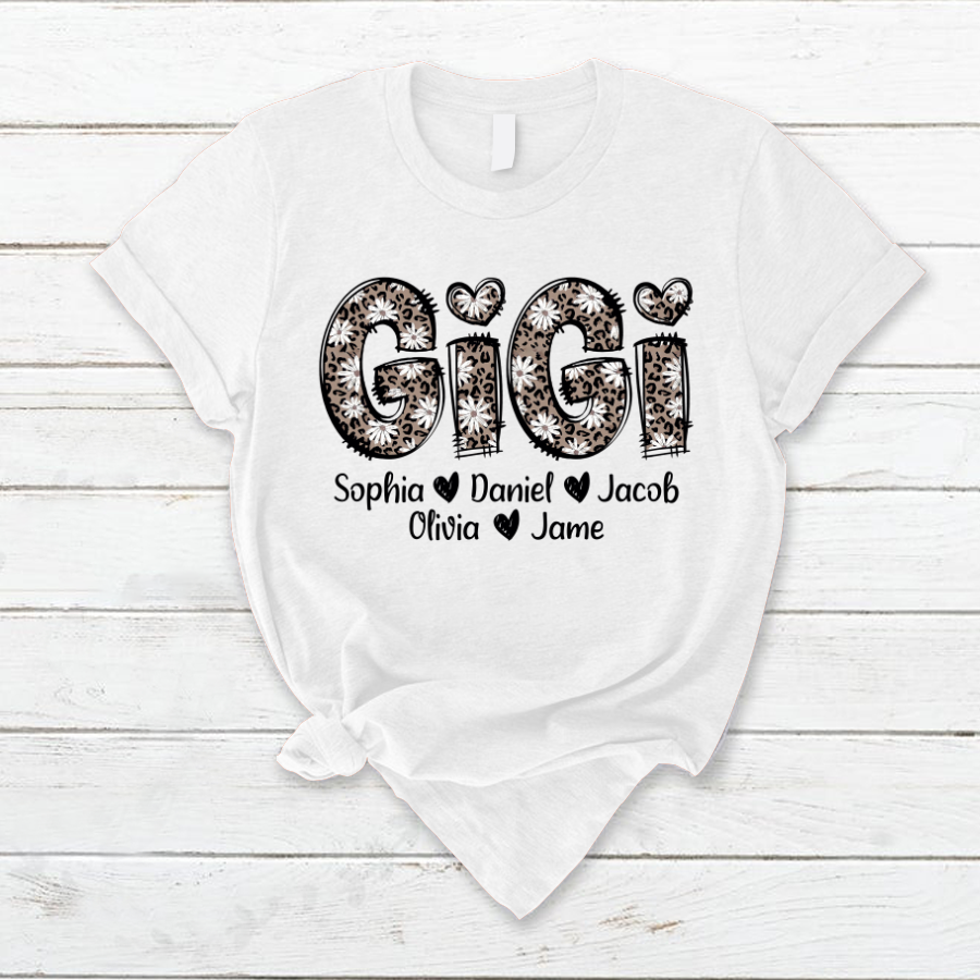 Daisy Leopard Gigi Custom Gigi and Kids Mothers Day Gift Shirt