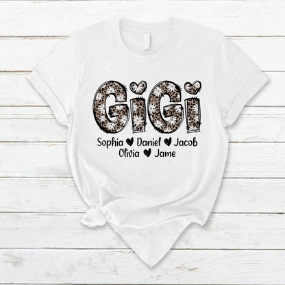 Daisy Leopard Gigi Custom Gigi and Kids Mothers Day Gift Shirt