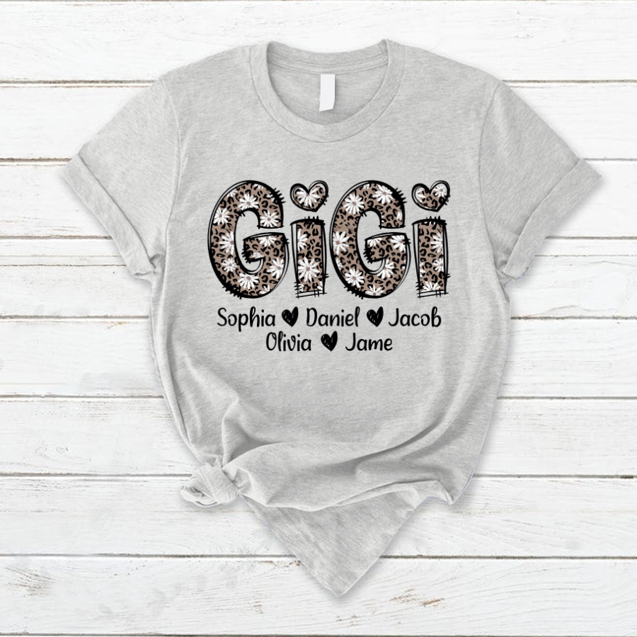 Daisy Leopard Gigi Custom Gigi and Kids Mothers Day Gift Shirt