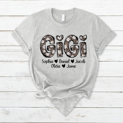 Daisy Leopard Gigi Custom Gigi and Kids Mothers Day Gift Shirt