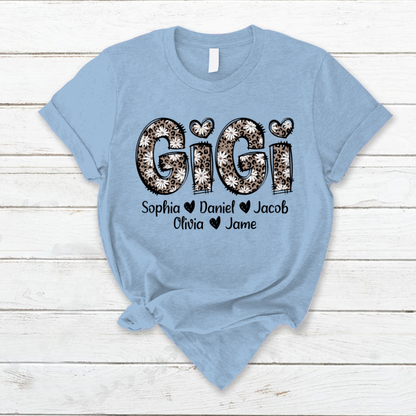 Daisy Leopard Gigi Custom Gigi and Kids Mothers Day Gift Shirt
