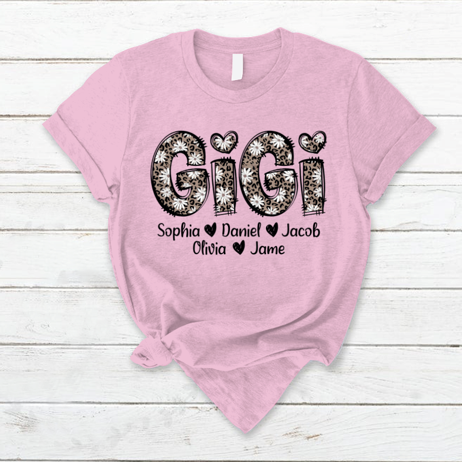 Daisy Leopard Gigi Custom Gigi and Kids Mothers Day Gift Shirt