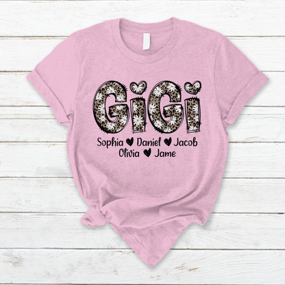 Daisy Leopard Gigi Custom Gigi and Kids Mothers Day Gift Shirt