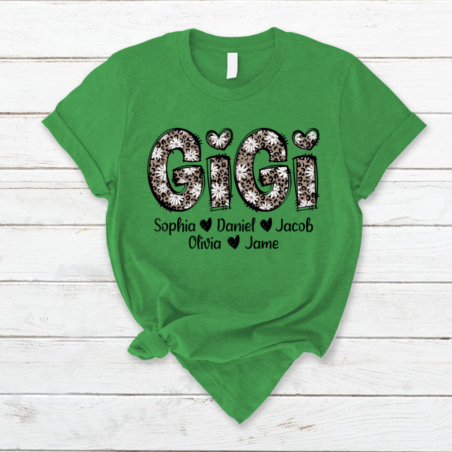 Daisy Leopard Gigi Custom Gigi and Kids Mothers Day Gift Shirt