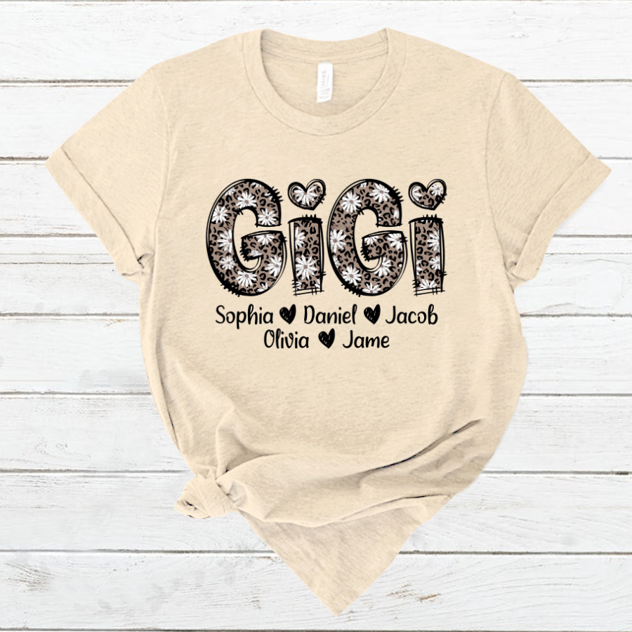 Daisy Leopard Gigi Custom Gigi and Kids Mothers Day Gift Shirt