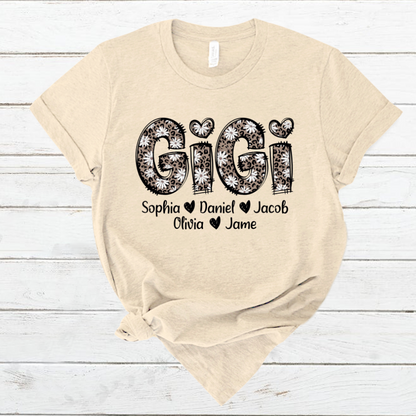 Daisy Leopard Gigi Custom Gigi and Kids Mothers Day Gift Shirt