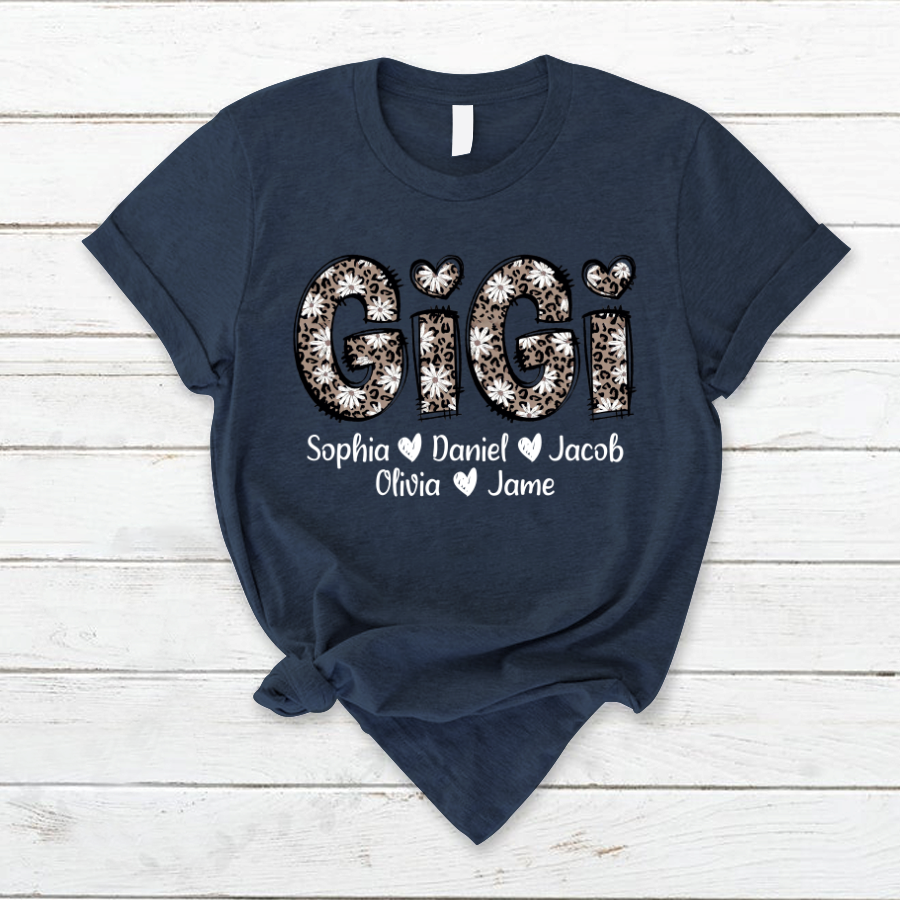 Daisy Leopard Gigi Custom Gigi and Kids Mothers Day Gift Shirt
