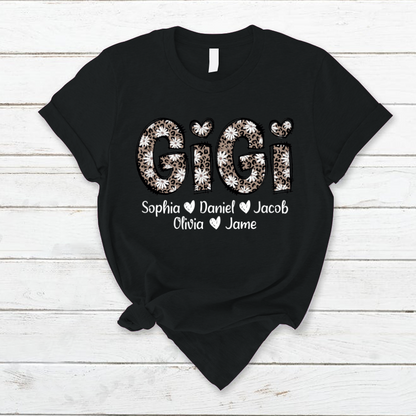 Daisy Leopard Gigi Custom Gigi and Kids Mothers Day Gift Shirt