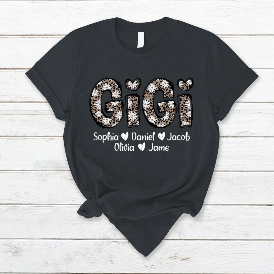 Daisy Leopard Gigi Custom Gigi and Kids Mothers Day Gift Shirt
