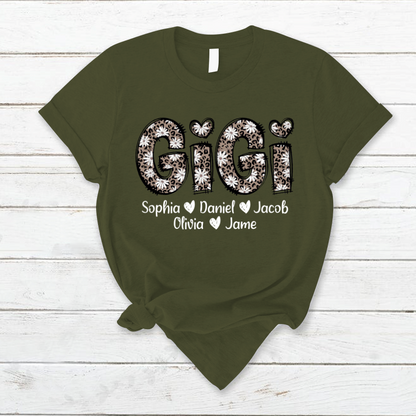 Daisy Leopard Gigi Custom Gigi and Kids Mothers Day Gift Shirt