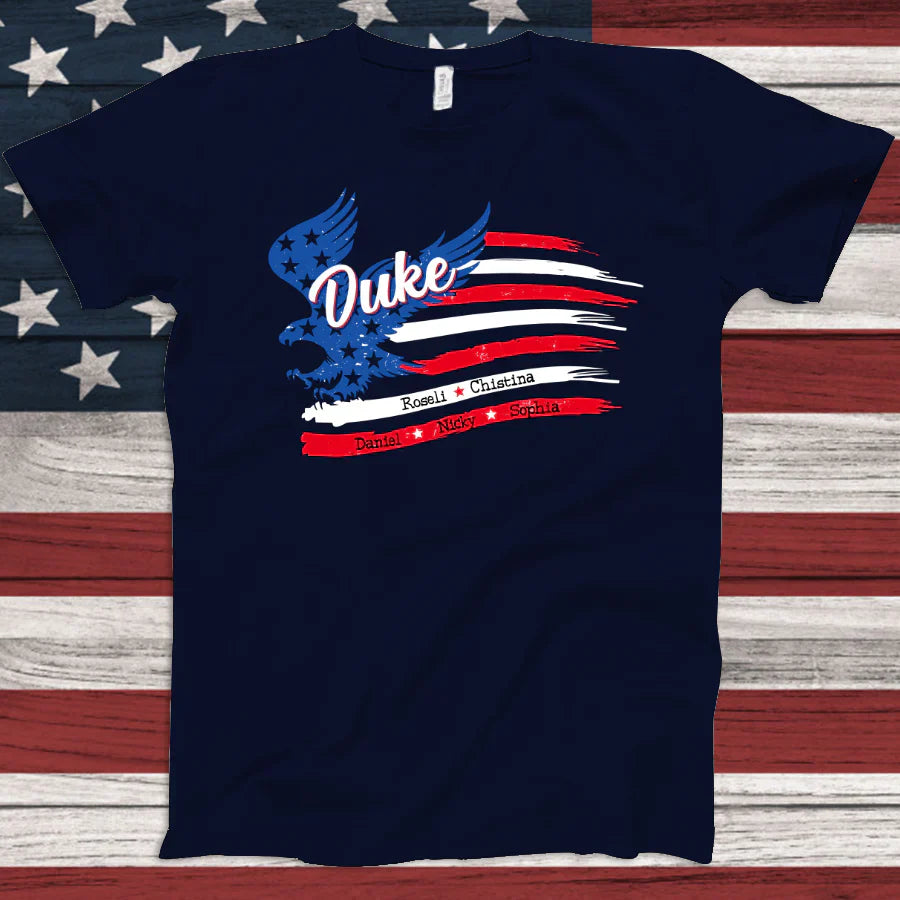 Duke With Grandkids Names 4th Of July CTL94 T-Shirt
