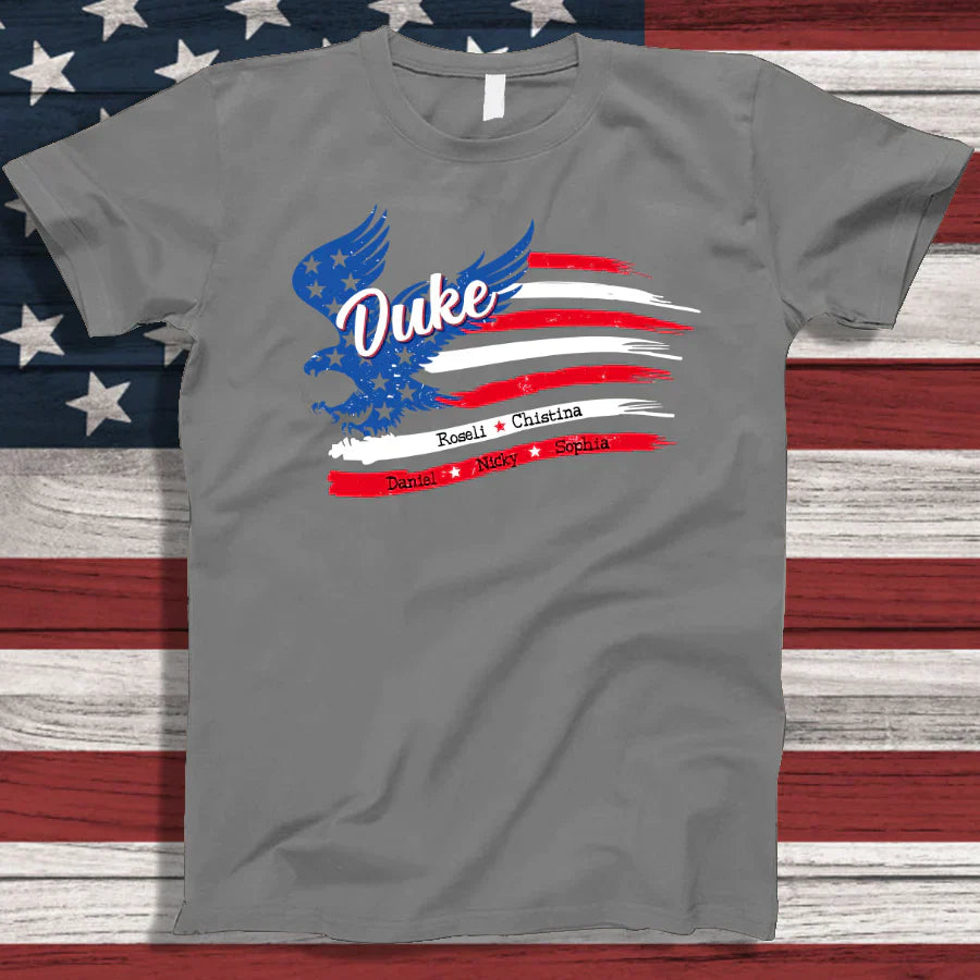Duke With Grandkids Names 4th Of July CTL94 T-Shirt