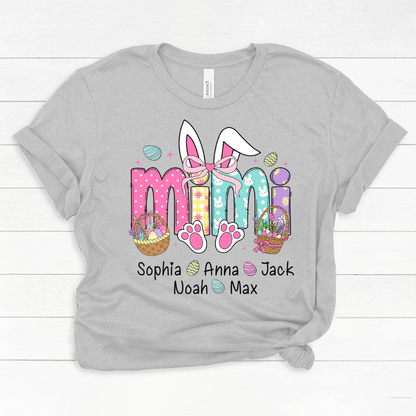 Easter Bunny Coquette Bow Gift For Family, Custom Grandma And Kids Classic Canvas