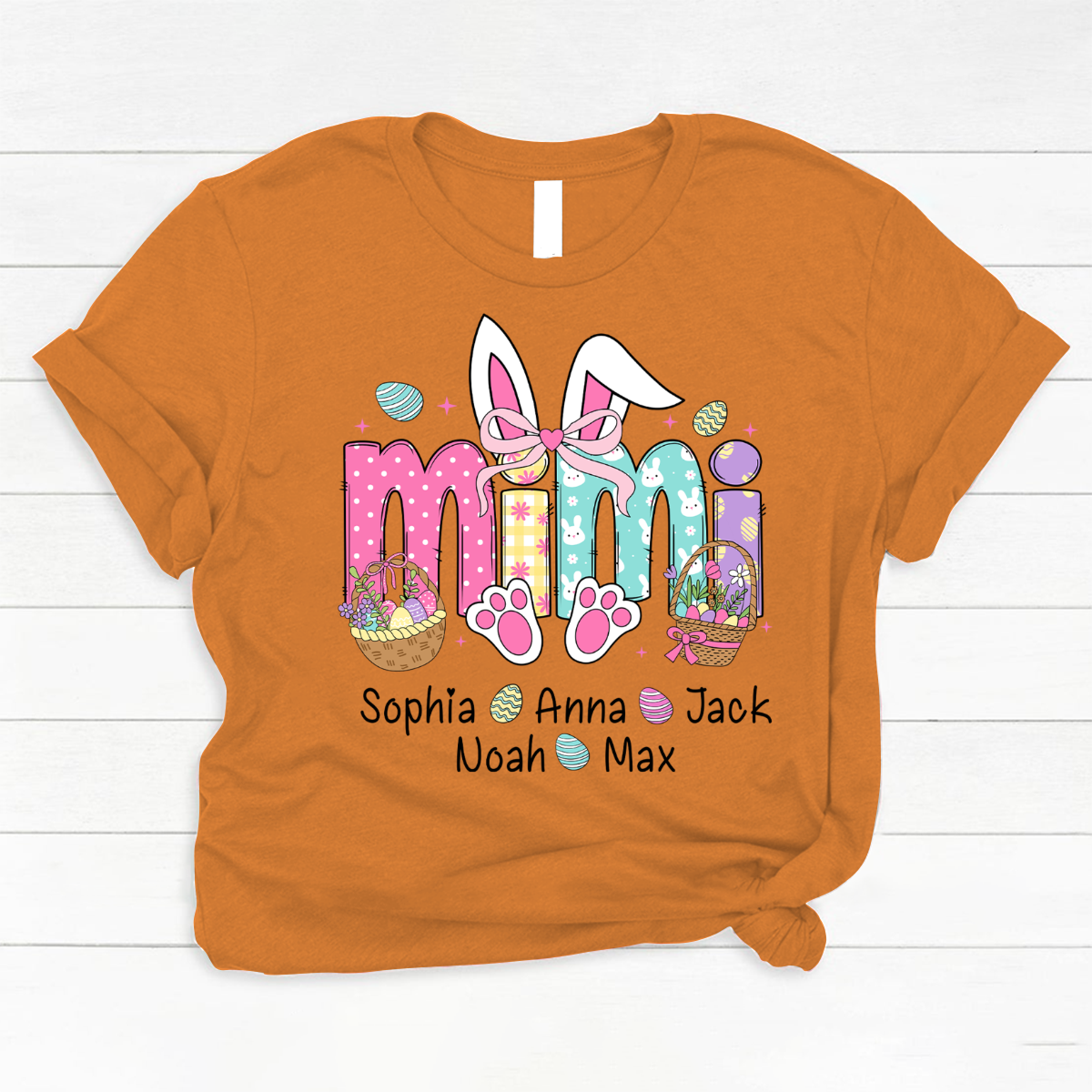Easter Bunny Coquette Bow Gift For Family, Custom Grandma And Kids Classic Canvas