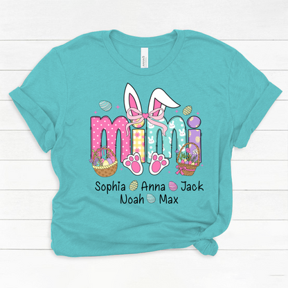 Easter Bunny Coquette Bow Gift For Family, Custom Grandma And Kids Classic Canvas