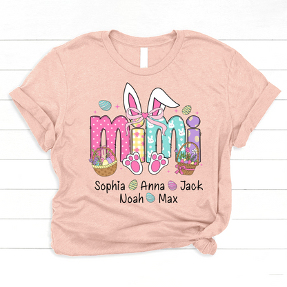 Easter Bunny Coquette Bow Gift For Family, Custom Grandma And Kids Classic Canvas