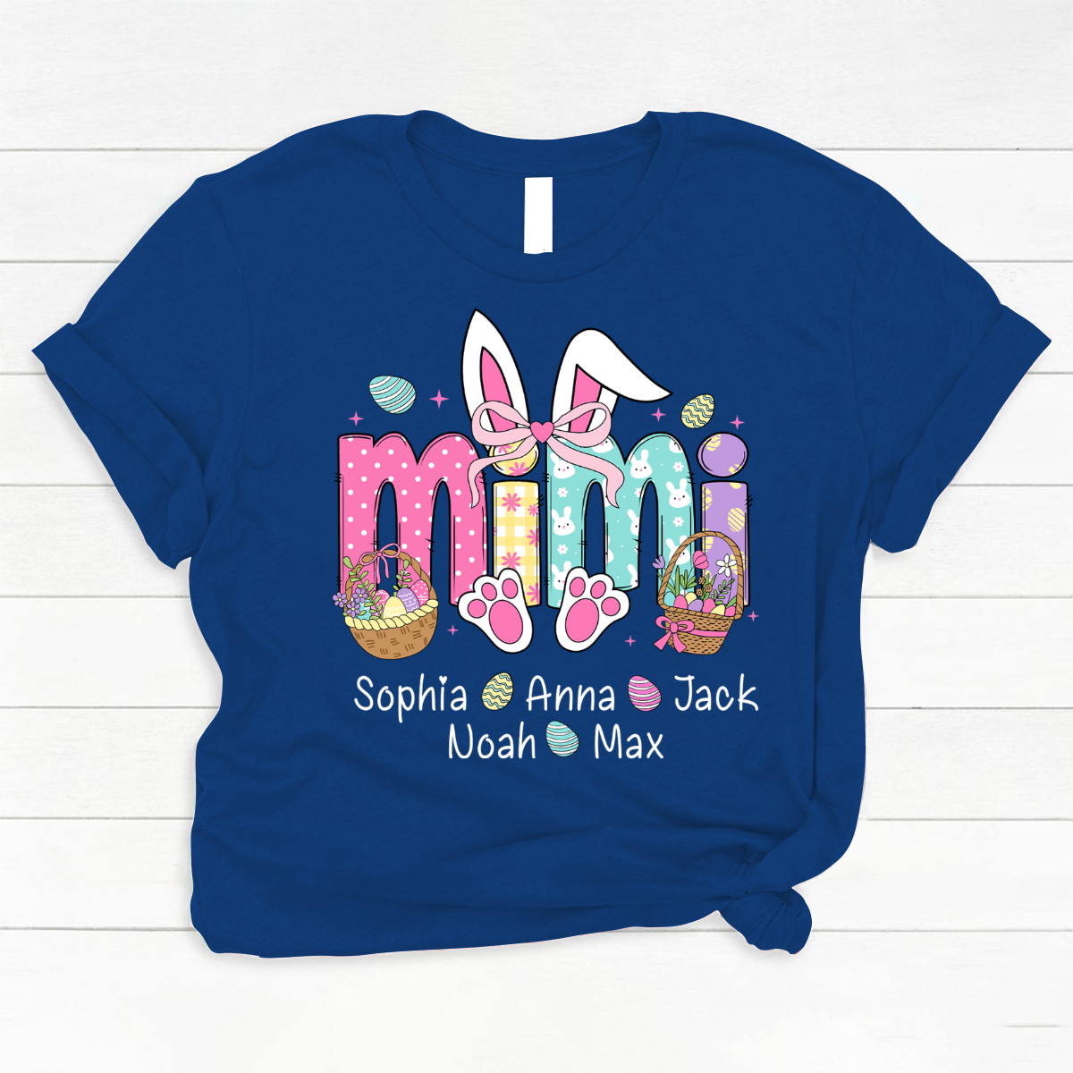 Easter Bunny Coquette Bow Gift For Family, Custom Grandma And Kids Classic Canvas