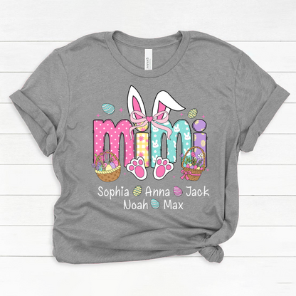 Easter Bunny Coquette Bow Gift For Family, Custom Grandma And Kids Classic Canvas