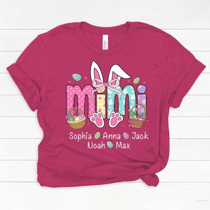 Easter Bunny Coquette Bow Gift For Family, Custom Grandma And Kids Classic Canvas