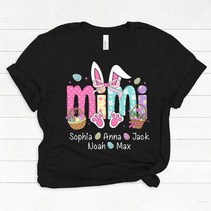 Easter Bunny Coquette Bow Gift For Family, Custom Grandma And Kids Classic Canvas